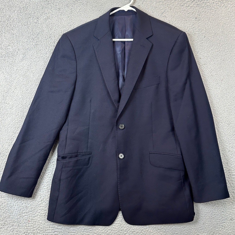 Charles Tyrwhitt Blazer Mens 42S Slim Fit Navy Blue Wool Sport Coat Formal EUC